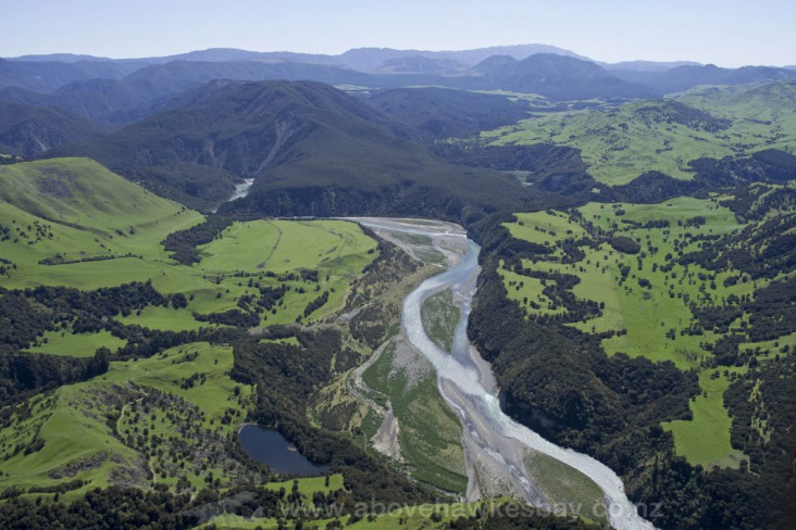 Aerial view of the Ngaruroro river