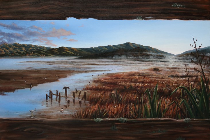 Pauatahanui landscape painting by Amelia Hadfield