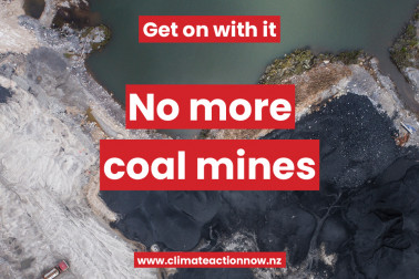 coal mine with text: no new coal mines
