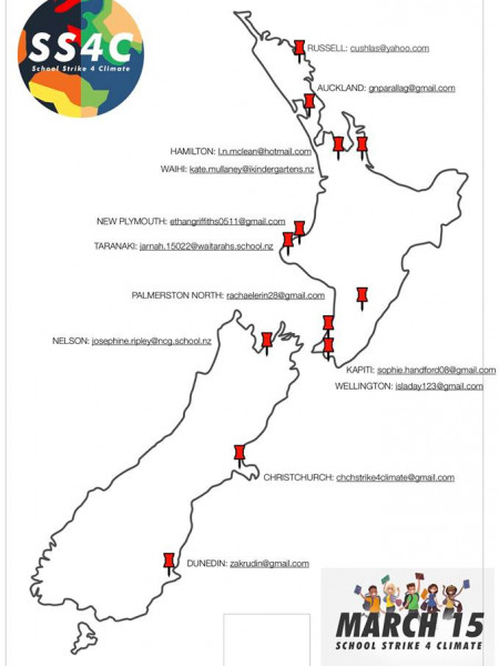 School strike for climate map