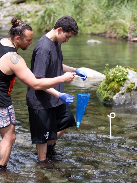 Sampling for pests at Taranaki Maunga. Image supplied