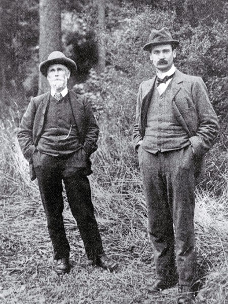 Leonard Cockayne (left) with Harry Ell MP, another well-known early New Zealand conservationist. Image Forest & Bird Archives