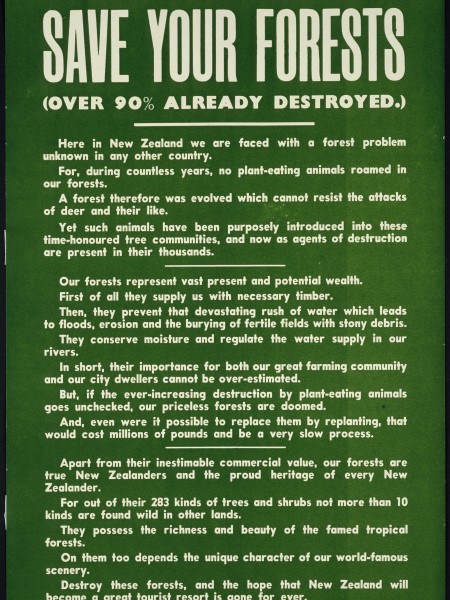 Save Your Forests Poster (1929). Image Alexander Turnbull Library