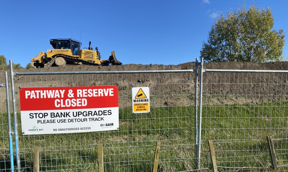 Upgrading flood protection infrastructure, Tūtaekuri River, Hawke’s Bay. Credit Caroline Wood