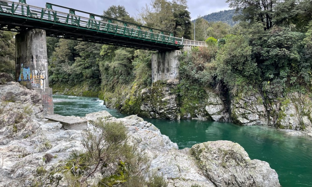 Pelorus Bridge which connects to and goes through (and over) Pelorus Scenic Reserve.