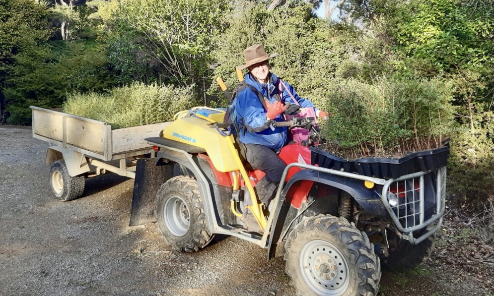 Silvia Pinca on her trusty quad bike. Image supplied.