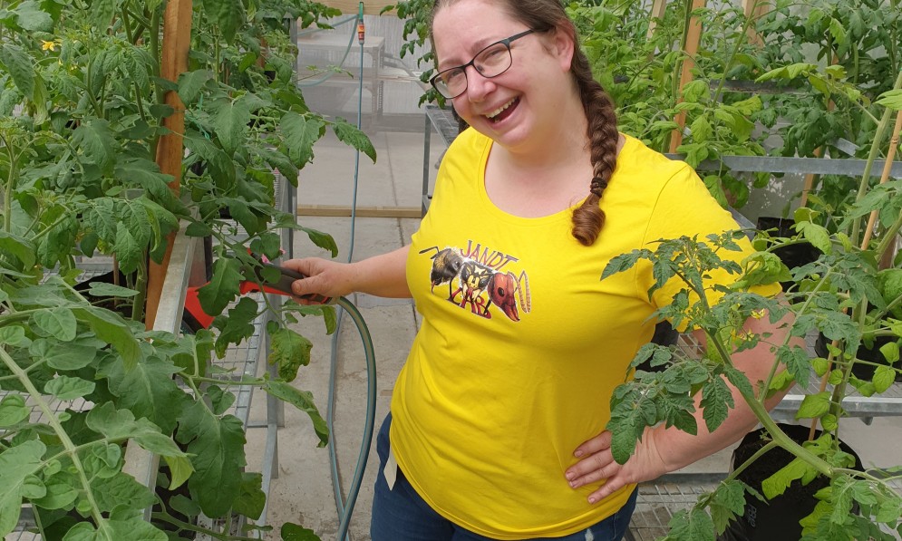 Jenny Jandt’s in her wild Dunedin garden. Image supplied