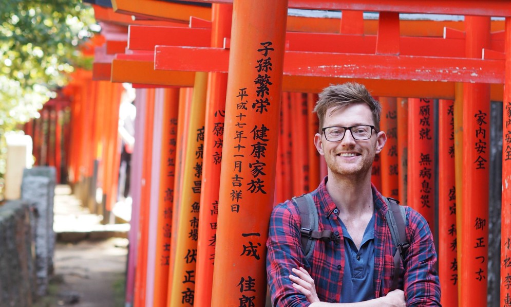 Chris Fitch at a Shinto shrine in Tokyo. Image supplied
