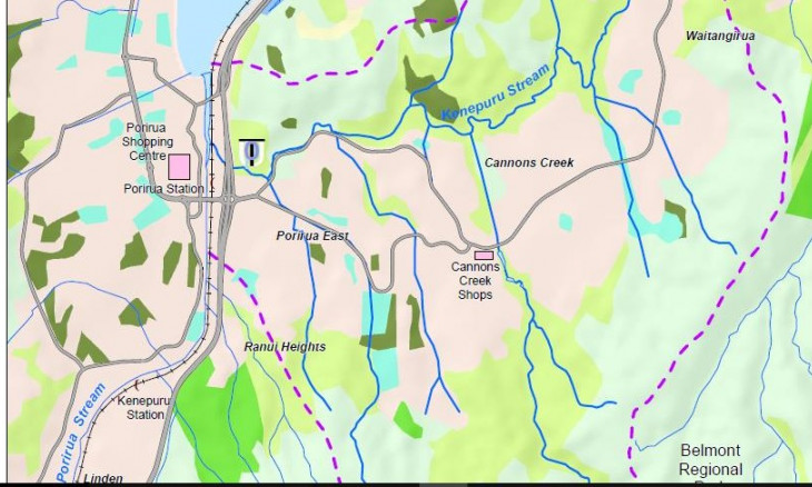 Map of catchment of Kenepuru Stream