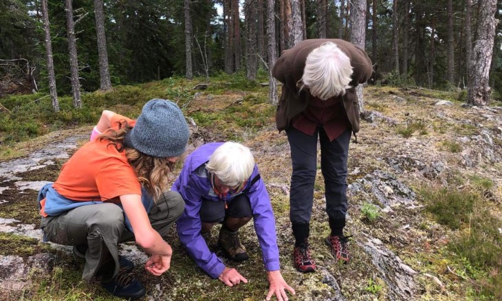 Forest & Bird Youth's Reuben Trimble (far left) in Sweden with his great-grandmother (middle) and grandmother standing alongside (far right).