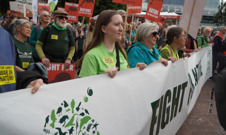 A group of people at the March for Nature.