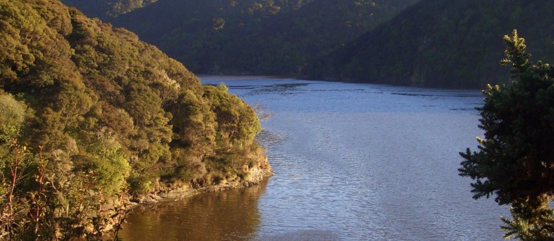 Taieri River with hills surrounding it