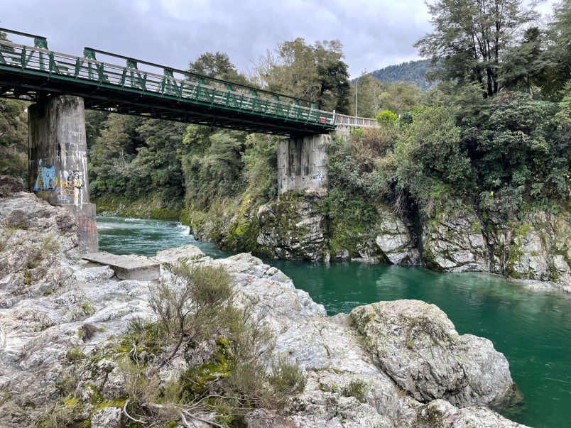 Pelorus Bridge which connects to and goes through (and over) Pelorus Scenic Reserve.