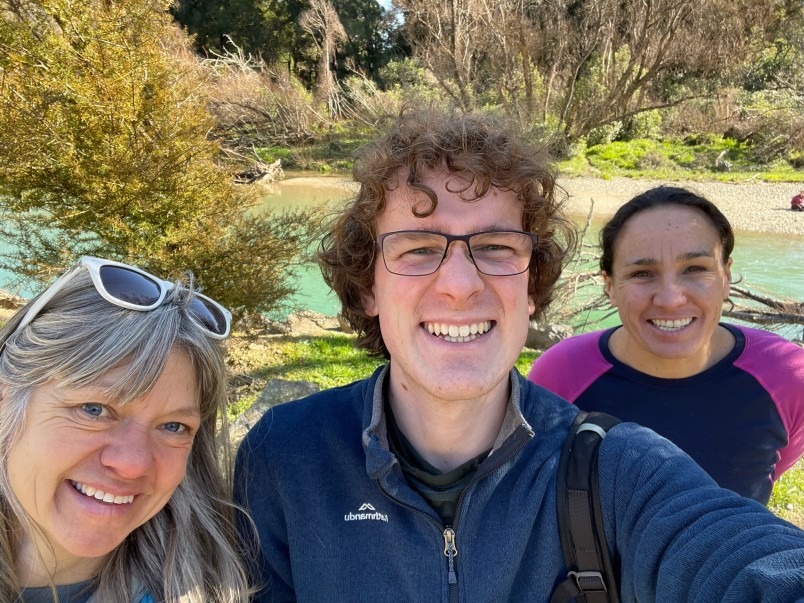 Team selfie in front of Carluke reserve. L to R: Esther, Connor and Tara.