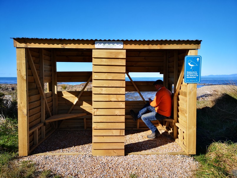 The new bird hide at Taupata. Image Cynthia McConville