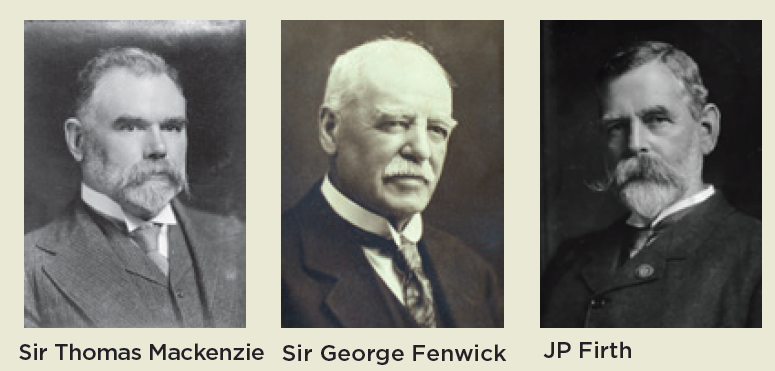 Forest & Bird members (L to R): Sir Thomas McKenzie, Sir George Fenwick and JP Firth. Image supplied