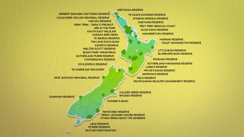 F&B Projects map across New Zealand