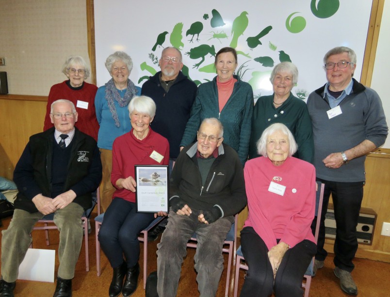 Win Parkes (back row, second from the right) with South Canterbury branch committee members. Image supplied